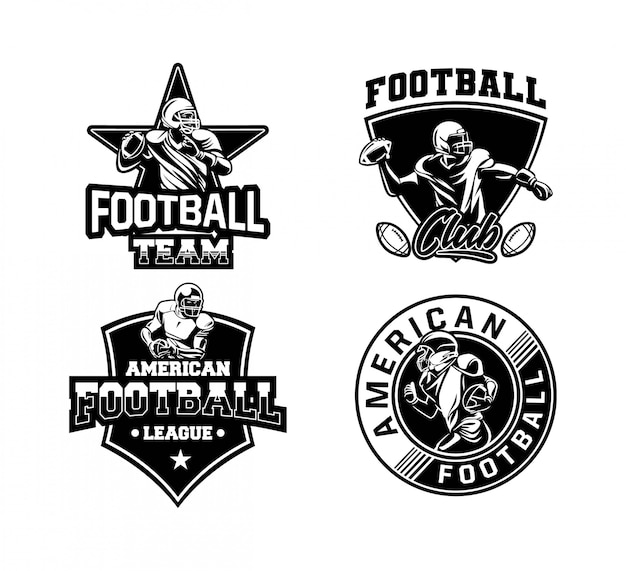 American football sport badge set