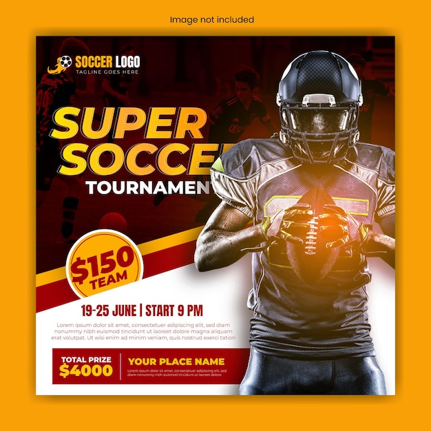 American football sport evenement sociale media post banner sjabloon