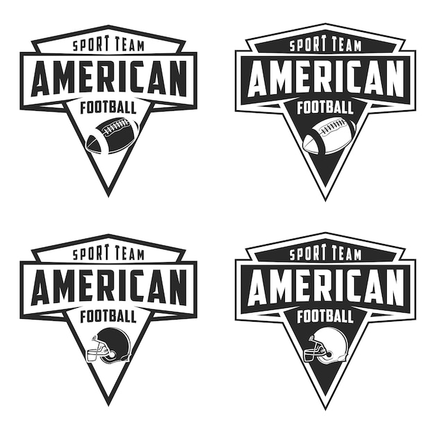 American Football sport logo Vintage football logo with ball American Football retro logo