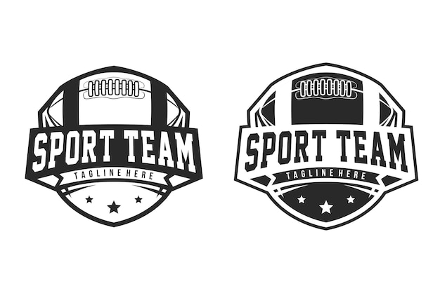 American Football sport logo Vintage football logo with ball American Football retro logo