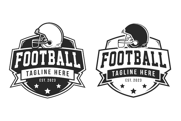 American Football sport logo Vintage football logo with ball American Football retro logo