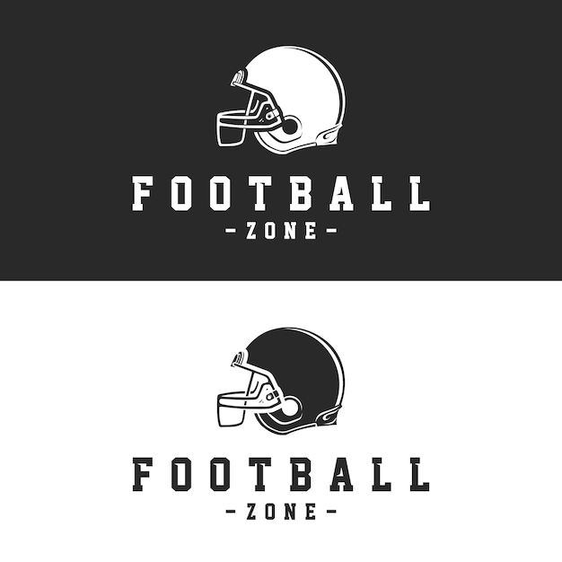 Спортивный логотип американского футбола Винтажный футбольный логотип с мячом Ретро-логотип американского футбола