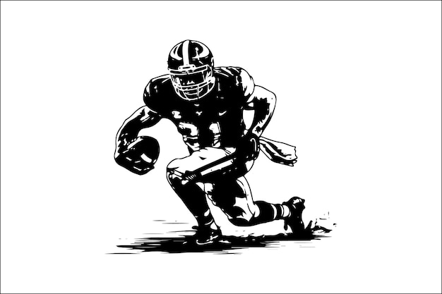 アメリカン・フットボール スポーツ・パーソン イラスト ベクトル・シルエット マン・アクション アスリート・コンペティション