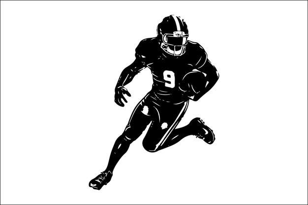 アメリカン・フットボール スポーツ・パーソン イラスト ベクトル・シルエット マン・アクション アスリート・コンペティション