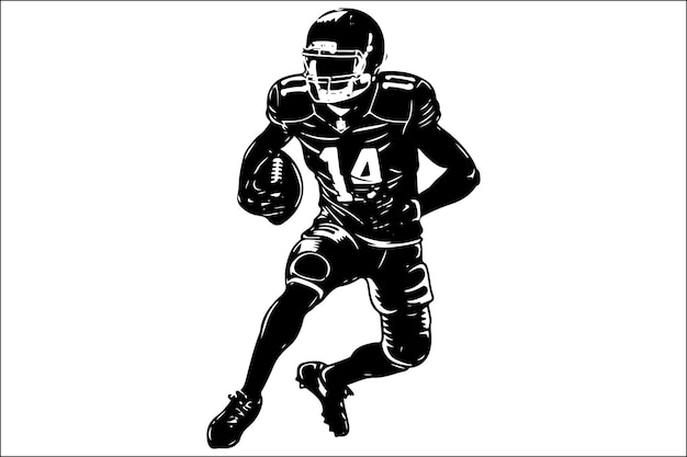 アメリカン・フットボール スポーツ・パーソン イラスト ベクトル・シルエット マン・アクション アスリート・コンペティション