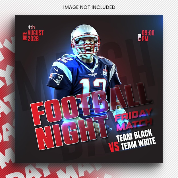 American Football sportwedstrijd dag Social post Design