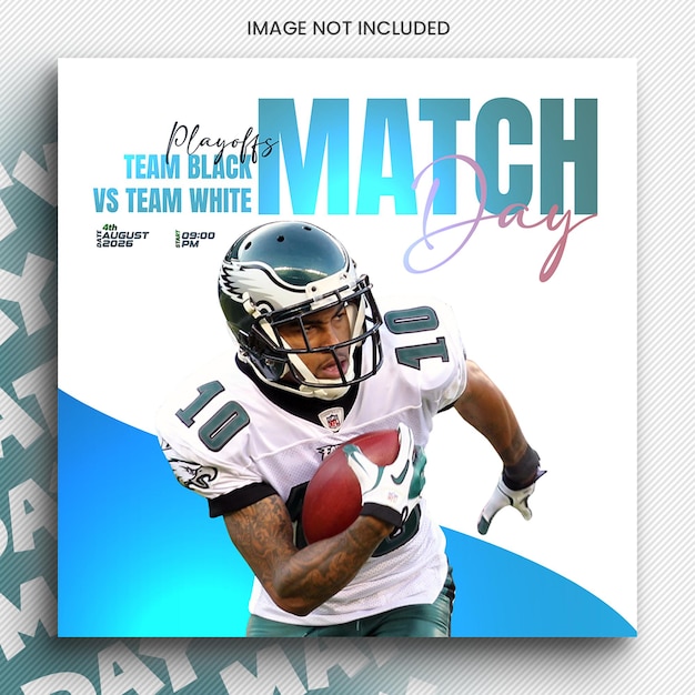 American Football sportwedstrijd dag Social post Design