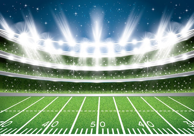 Vector american football stadium arena. vector illustration.