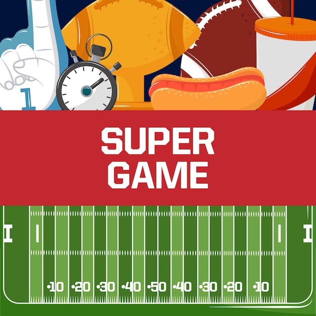 Vector american football super game banner