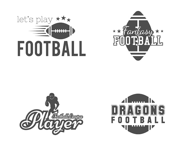 Vector american football team, college badges.