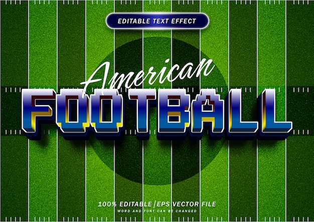 American football-teksteffect bewerkbare lettertypestijl