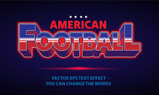 Vector american football text with effect illustration