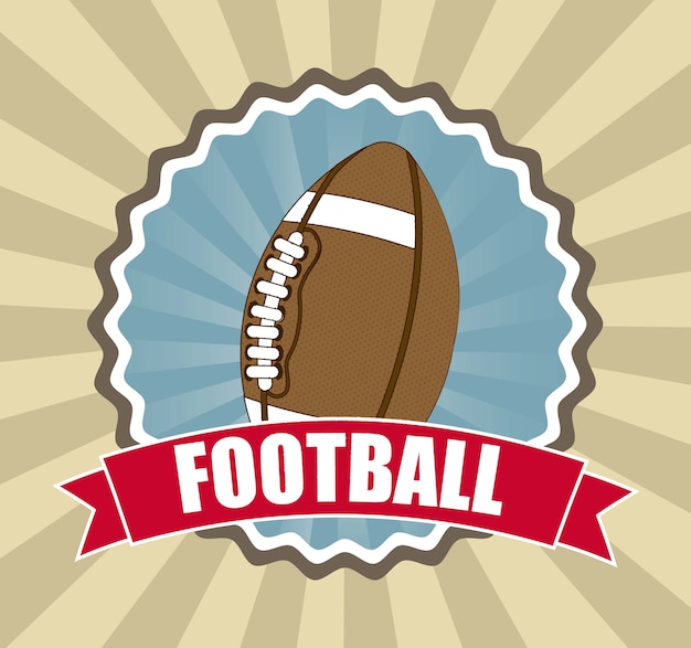 american football over vintage background vector illustration