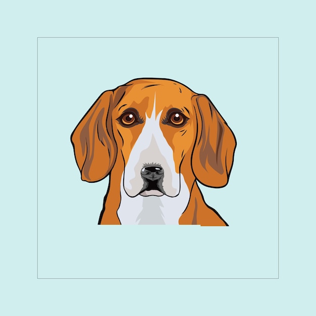 Vector american foxhound dog head illustration vector