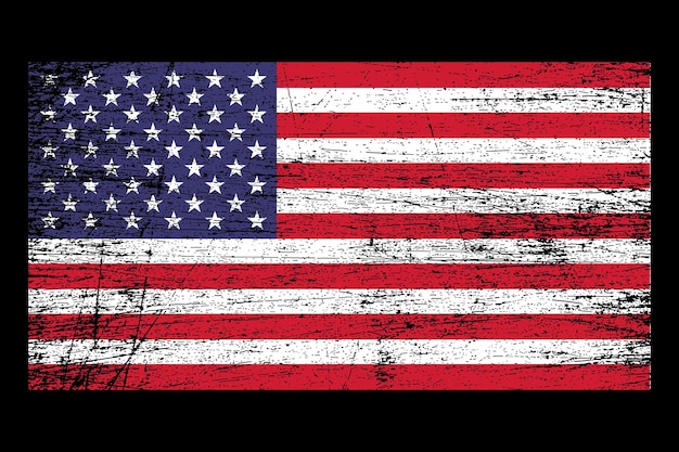 American grunge texture national flag vector