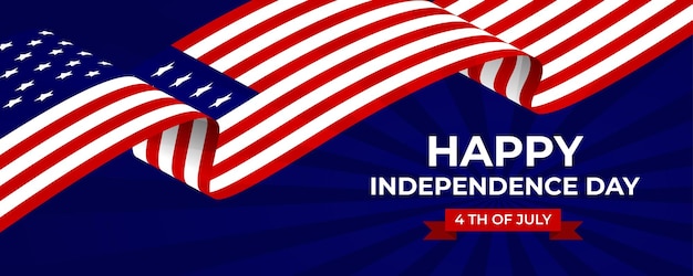 American Happy Independence day banner template