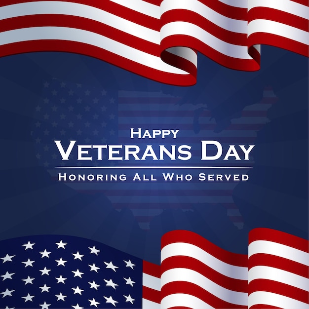 Vettore american happy veterans day a novembre in onore di tutti coloro che hanno servito