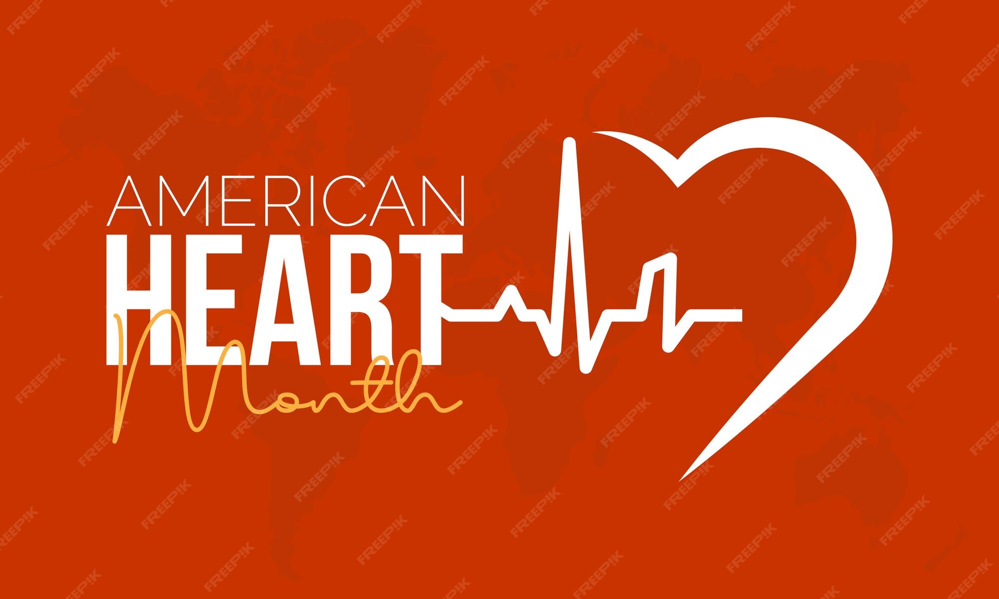 Premium Vector American heart month design template concept observed