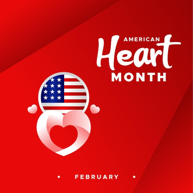 Sfondo dell'evento di febbraio del mese del cuore americano