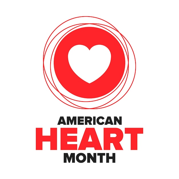 Vector american heart month in usa nationwide problem of heart and blood vessel diseases medical vector