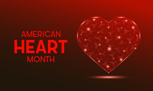 Vector american heart month wordt elk jaar in februari gevierd. februari is american heart month.