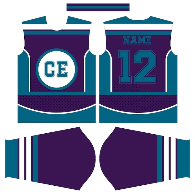 Vettore disegno della maglia della squadra di hockey americana per la sublimazione o il design della maglia sportiva americana