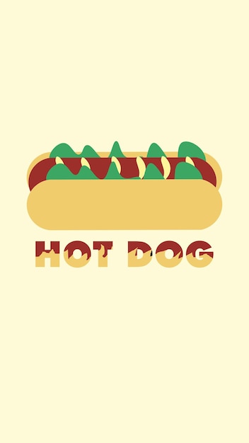 Vector american hot dog design banner, poster, background