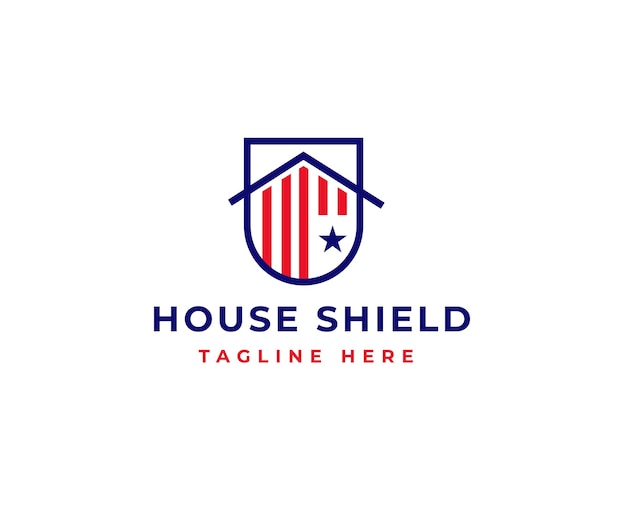 American house home bookmark logo vector illustration