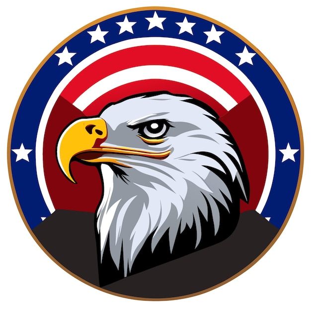 Vector american icon bald eagle in eps