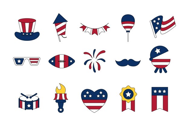 Ornamento di design dell'indipendenza americana del 4 luglio