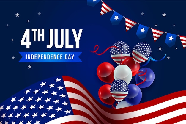 American Independence Day 4th of July USA Celebrations Flag Poster Card Abstract Vector background