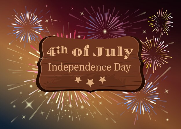 Vector american independence day card fourth of july