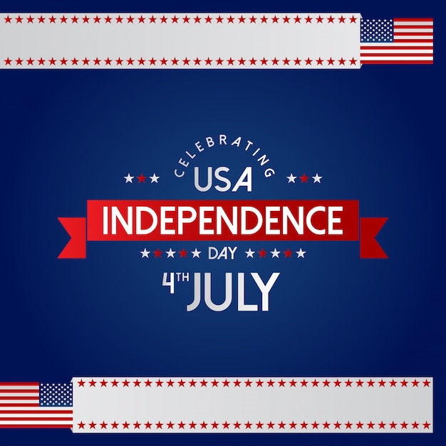 American Independence day card with creative design vector 