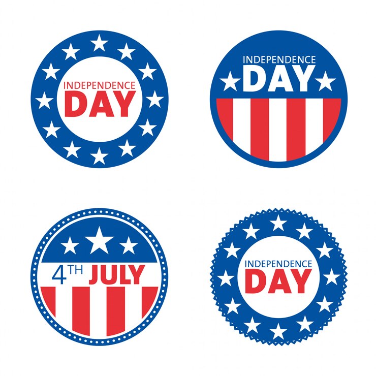 Vector american independence day label design set