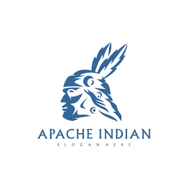 American Indian logo Indian embleem ontwerp bewerkbaar voor uw bedrijf Vectorillustratie