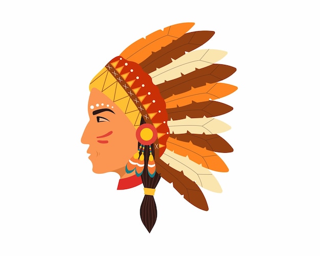 Vector american indians tribe people