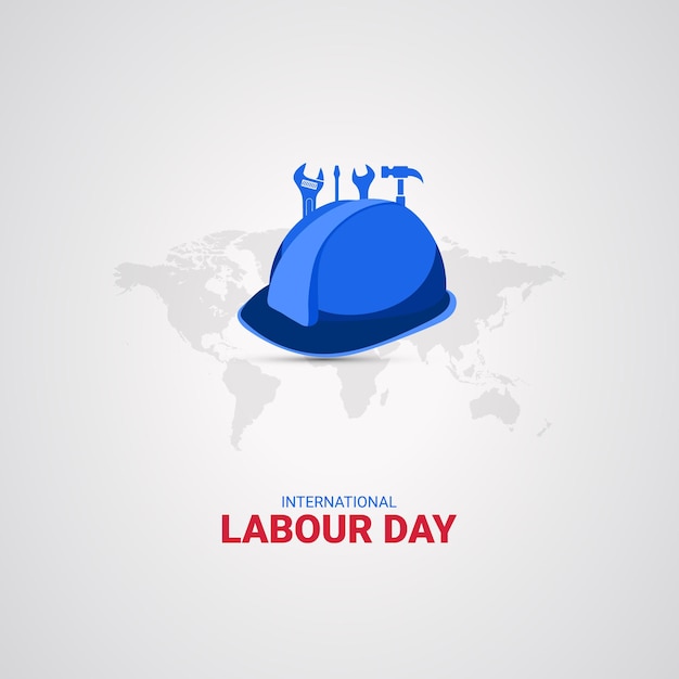 American labor day background with wrench and hammer Free Vector