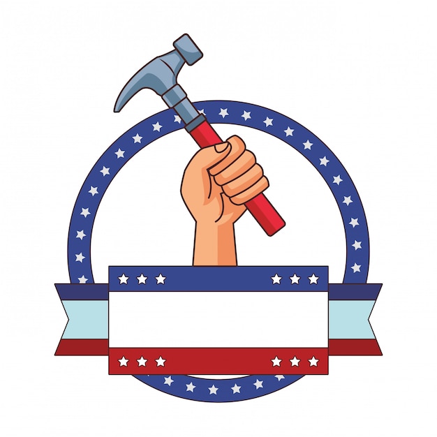 Vector american labor day cartoon