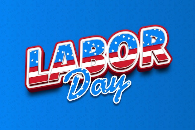 Vector american labor day editable text effect template