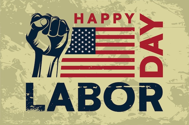 American Labor Day Grunge Style Background 