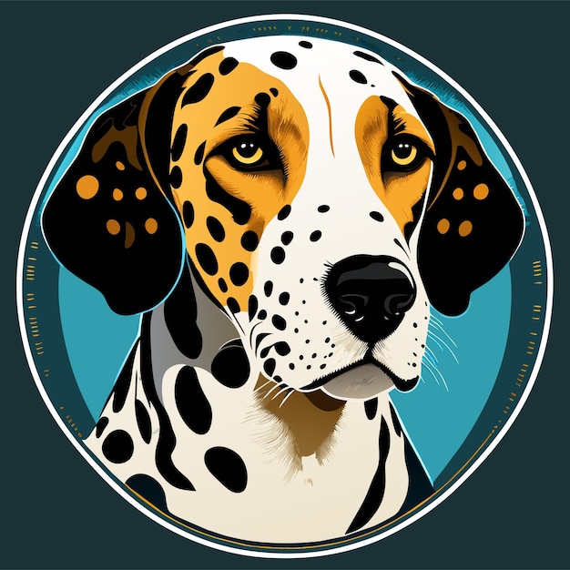 Vector american leopard hound sticker illustration