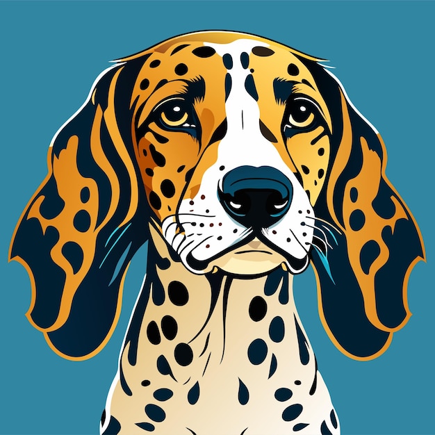American leopard hound sticker illustration