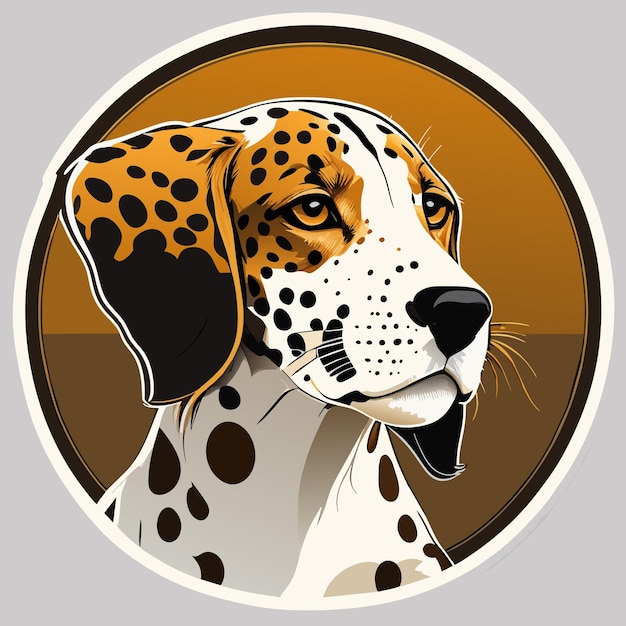 American leopard hound sticker illustration