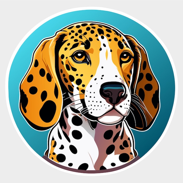 Vector american leopard hound sticker illustration