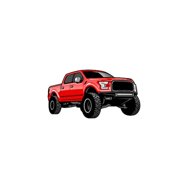 American lifted pick up truck illustration vector