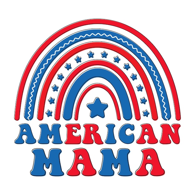 American Mama 4th of July 독립기념일 티셔츠