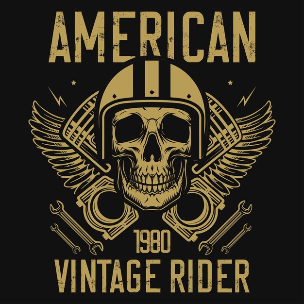 Vector american motorcycle riding vintages tshirt design