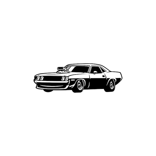 American muscle car  old car  racing car vector isolated