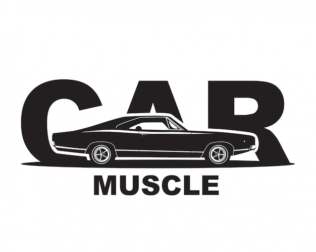 American muscle car . supercar garage logo template.