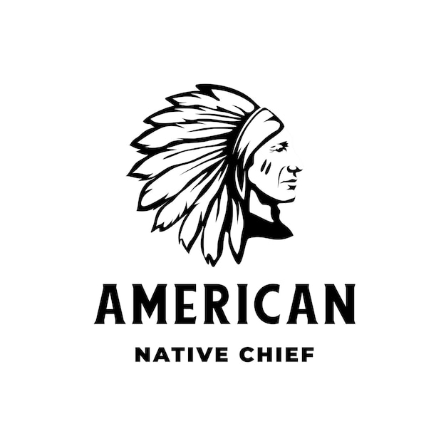 American Native Logo Design Vector